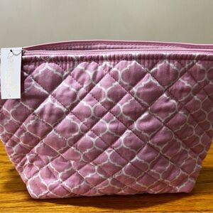Pink & White Quilted Clutch NWT